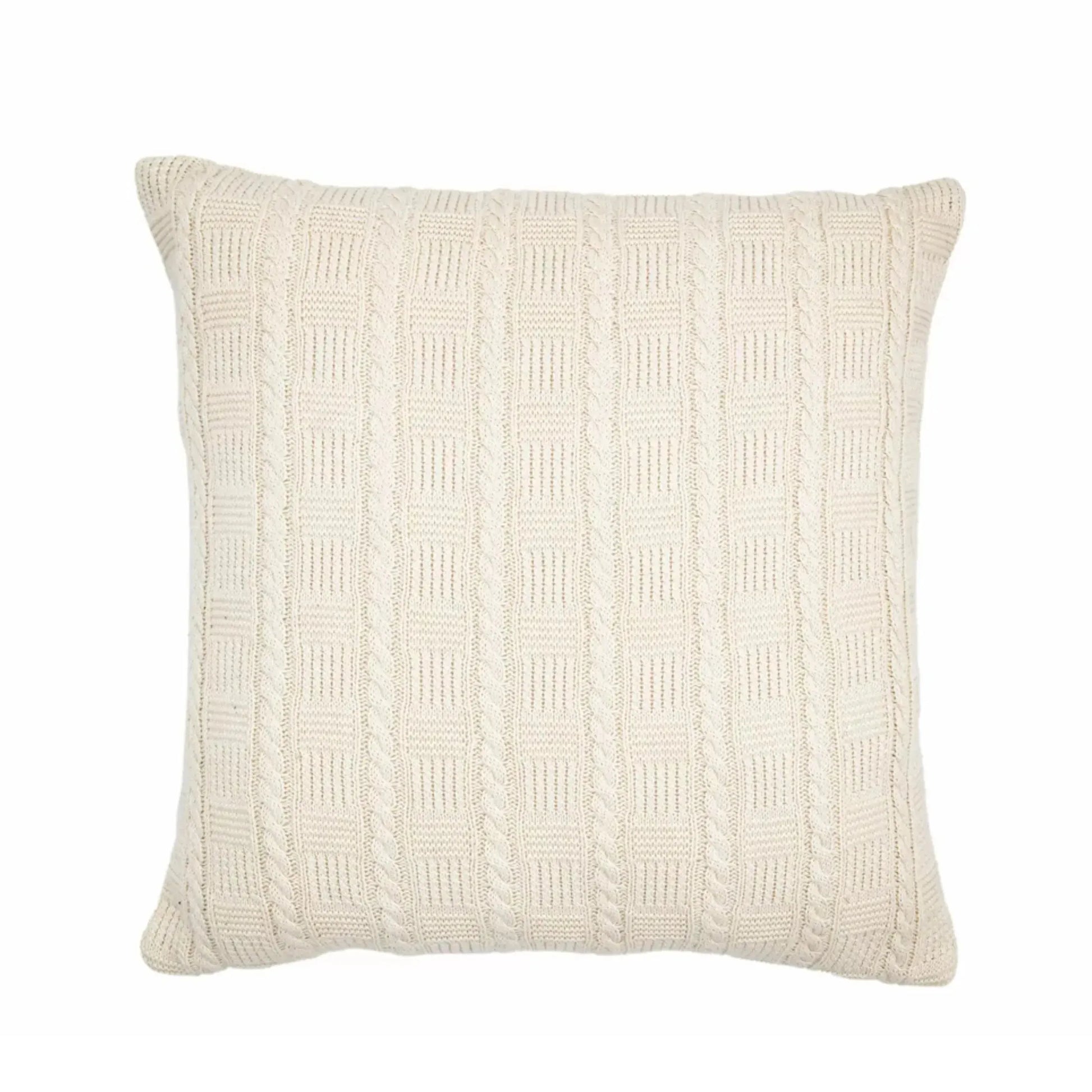 Cream Cable Knit Cushion - The Farthing