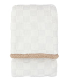 Cream Chequered & Beige Teddy Throw - The Farthing