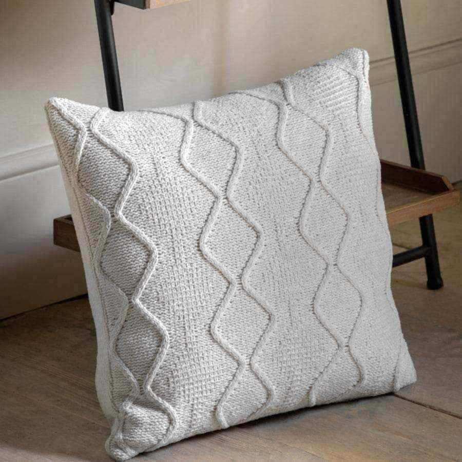 Cream Chunky Cable Knit Cushion Cover - The Farthing