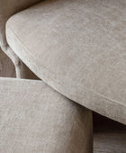 Cream Fabric Curved Armchair - The Farthing