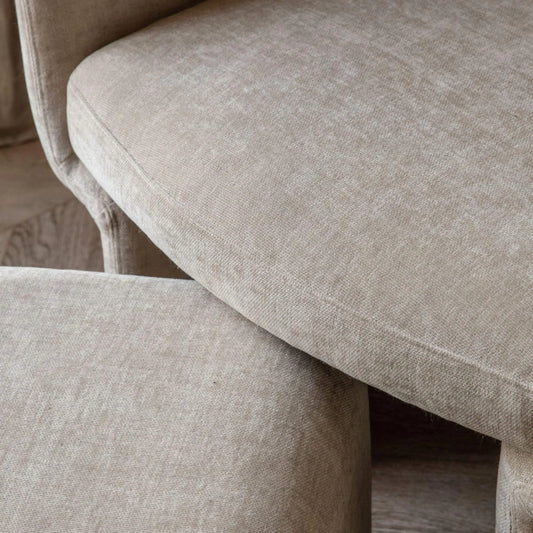 Cream Fabric Curved Armchair - The Farthing