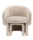 Cream Fabric Curved Armchair - The Farthing