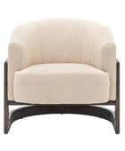 Cream Fabric Curved Backrest Armchair - The Farthing