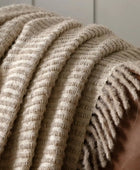 Cream Side Fringed Throw - The Farthing