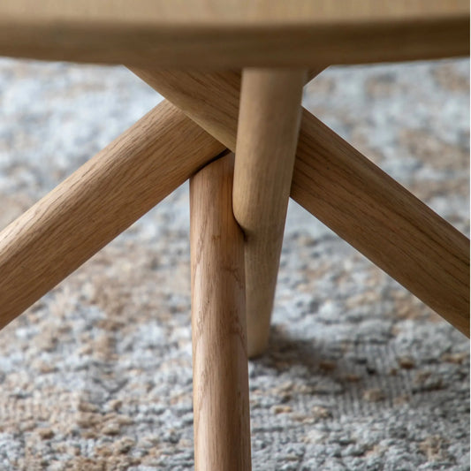 Cross Leg Oak Coffee Table - The Farthing