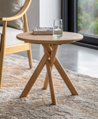 Cross Leg Oak Side Table - The Farthing