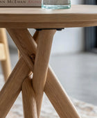 Cross Leg Oak Side Table - The Farthing