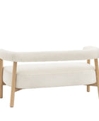 Curved Cream Fabric Wood Frame Two Seater Armchair - The Farthing