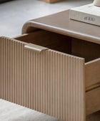 Curved Edge Mango Wood 1 Drawer Coffee Table - The Farthing