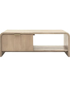Curved Edge Mango Wood 1 Drawer Coffee Table - The Farthing