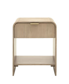 Curved Edge Mango Wood 1 Drawer Side Table - The Farthing