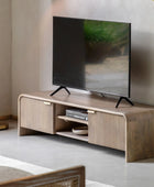 Curved Edge Mango Wood 2 Door Media Unit - The Farthing