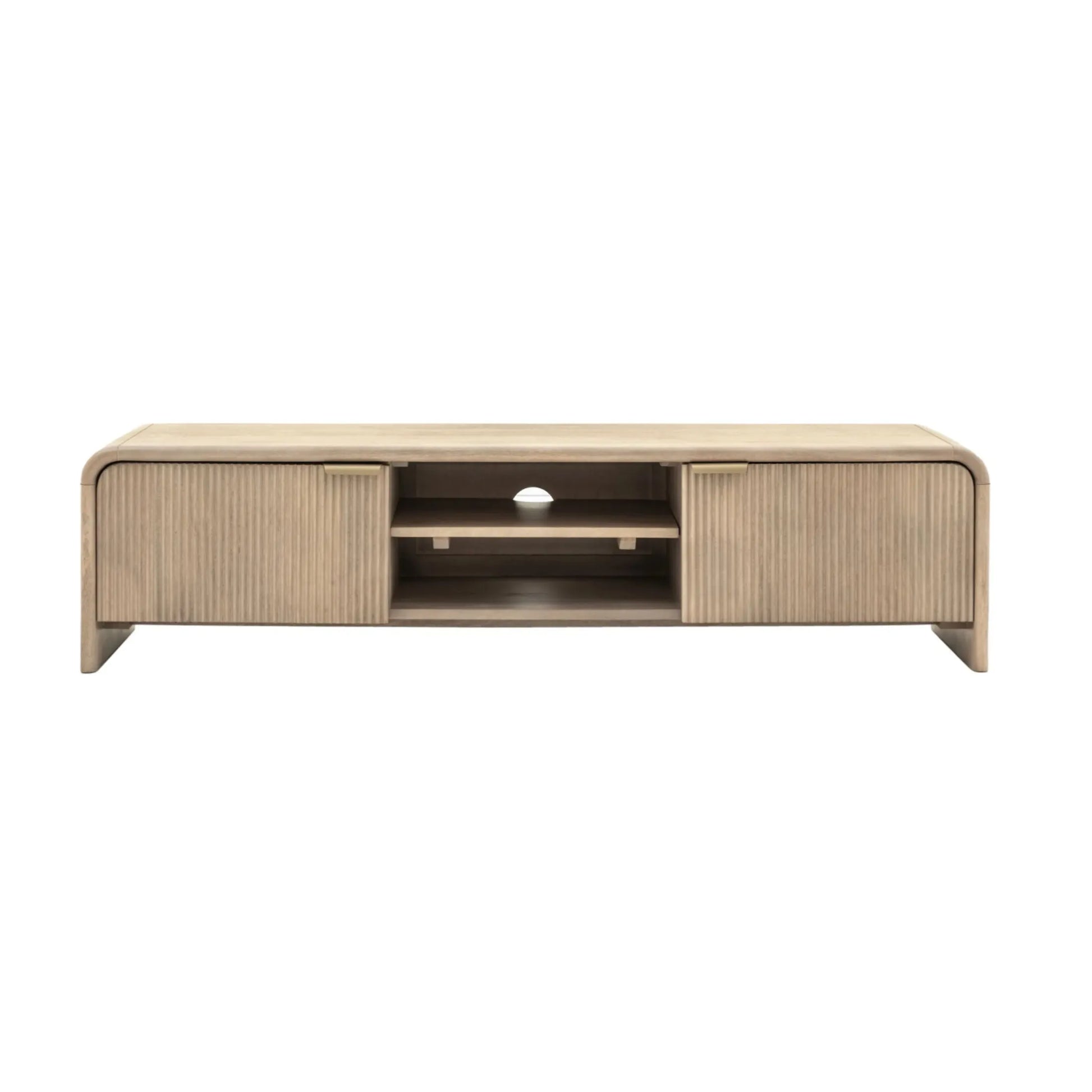 Curved Edge Mango Wood 2 Door Media Unit - The Farthing