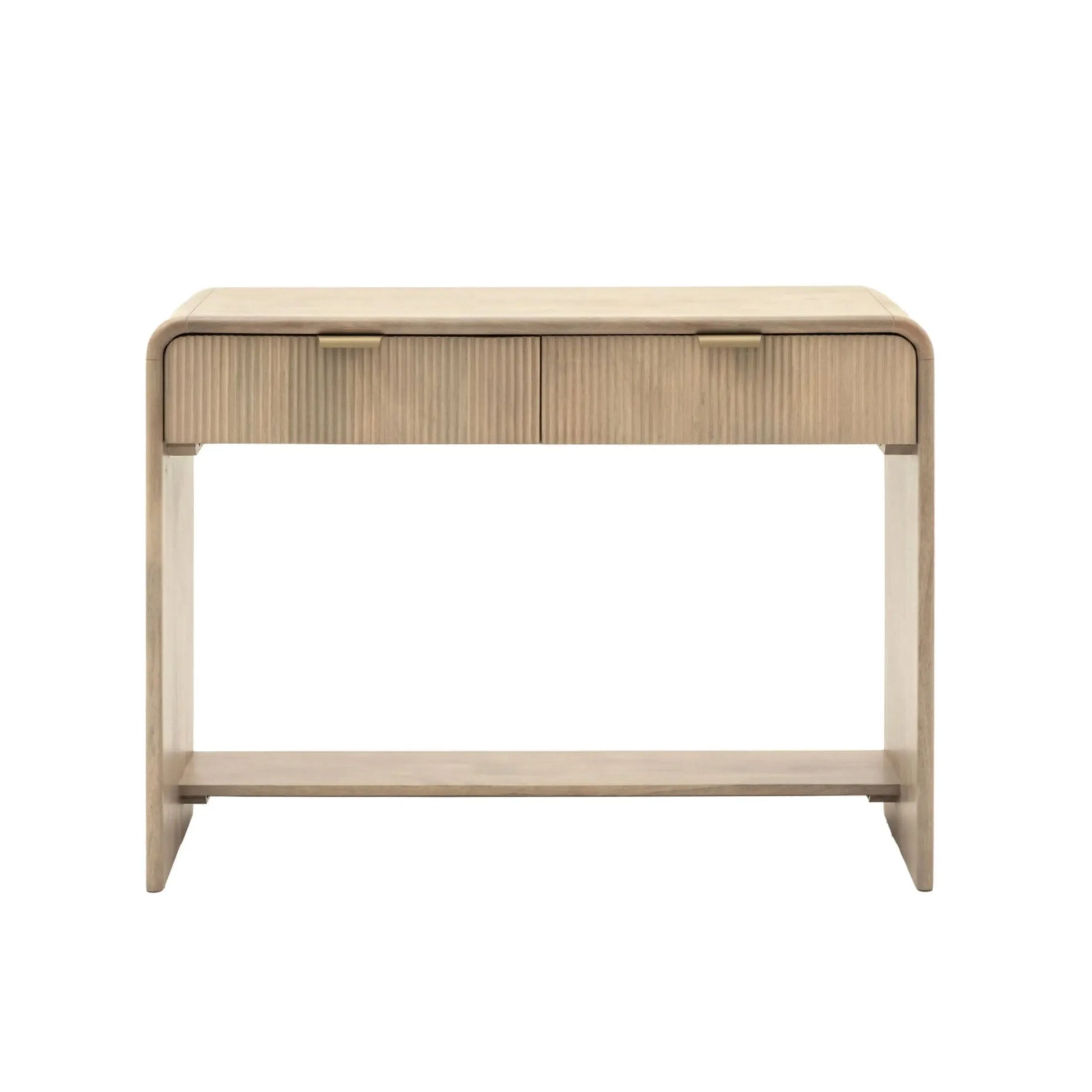 Curved Edge Mango Wood 2 Drawer Console Table - The Farthing