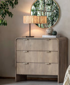 Curved Edge Mango Wood 3 Drawer Chest of Drawers - The Farthing