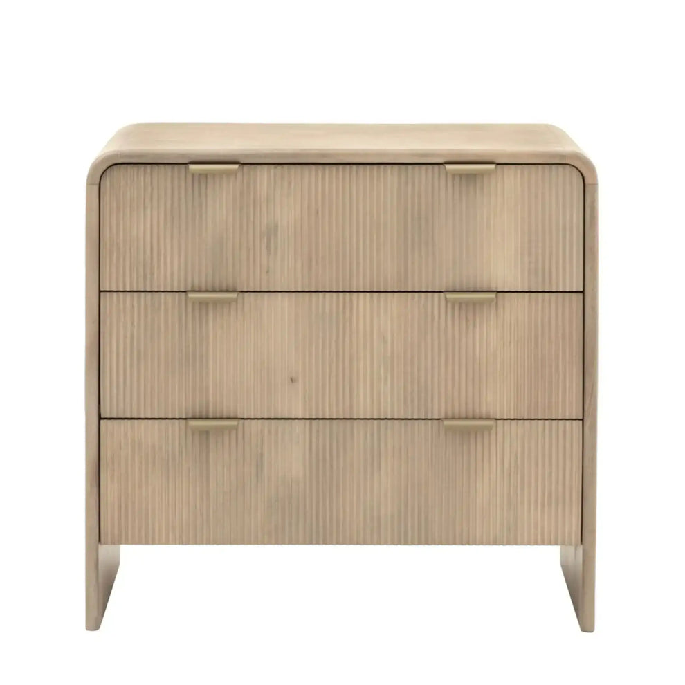 Drawer Rounded Esge Curved Edge Mango Wood 3 Drawer Chest of Drawers | Farthing