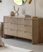 Curved Edge Mango Wood 6 Drawer Chest of Drawers - The Farthing