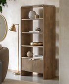 Curved Edge Mango Wood Open Display Shelf Unit - The Farthing