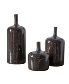 Dark Ceramic Pots Set of 3 Ornaments - The Farthing