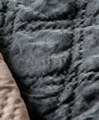 Dark Charcoal Quilted Diamond Bedspread - The Farthing