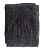 Dark Charcoal Quilted Diamond Bedspread - The Farthing