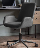 Dark Charcoal Sided Swivel Desk Chair with Height Adjustment - The Farthing