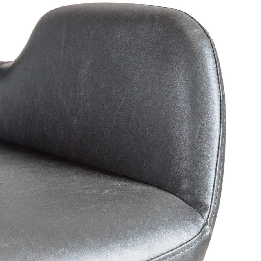 Dark Charcoal Sided Swivel Desk Chair with Height Adjustment - The Farthing