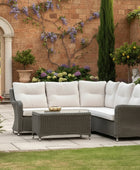 Dark PE Wicker Garden Corner Sofa Set - The Farthing