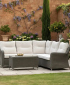 Dark PE Wicker Garden Corner Sofa Set