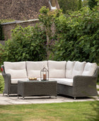 Dark PE Wicker Garden Corner Sofa Set - The Farthing