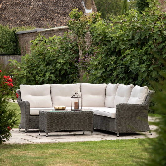 Dark PE Wicker Garden Corner Sofa Set - The Farthing