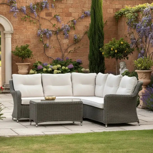 Dark PE Wicker Garden Corner Sofa Set