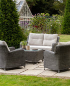 Dark PE Wicker Garden Lounge Sofa Set - The Farthing