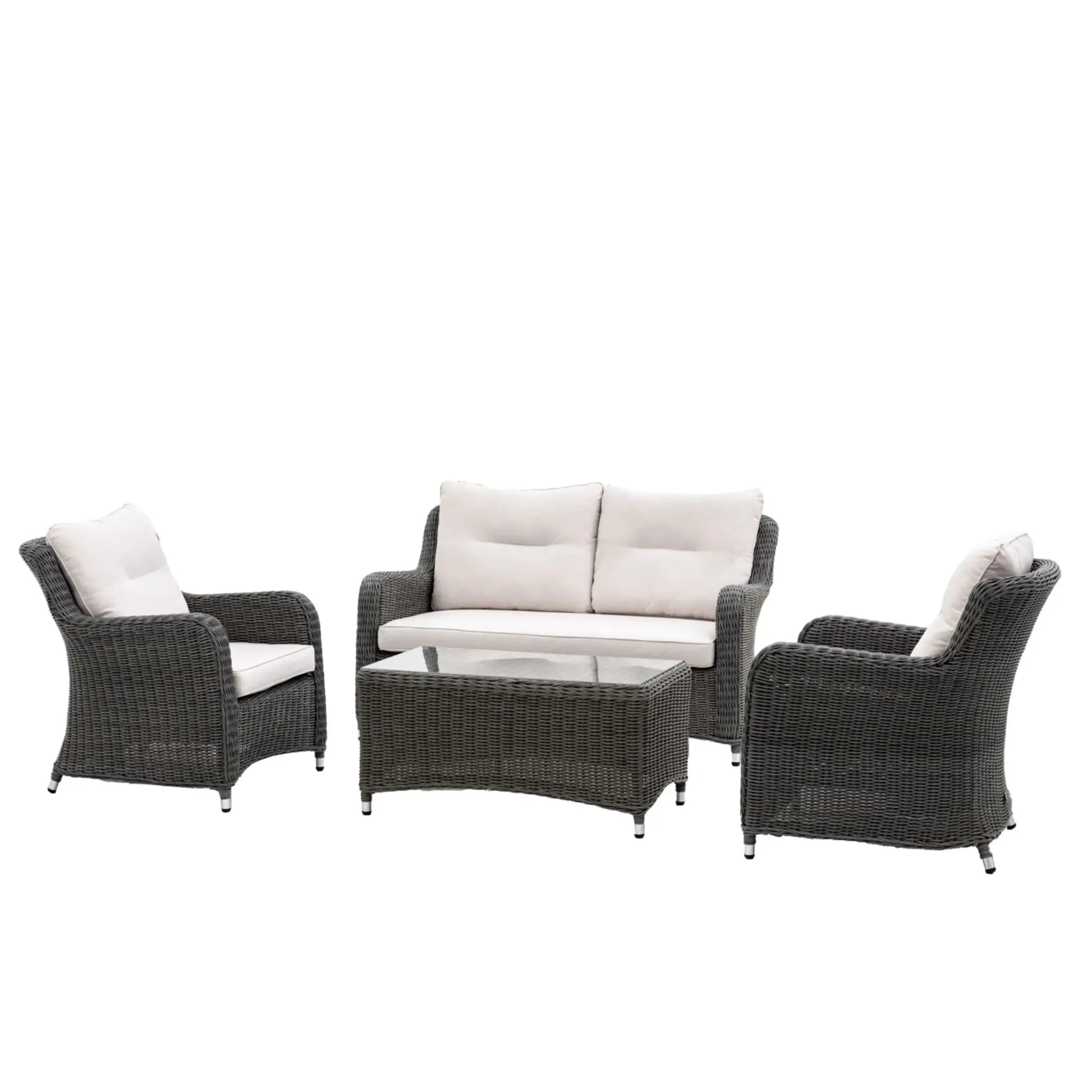 Dark PE Wicker Garden Lounge Sofa Set - The Farthing