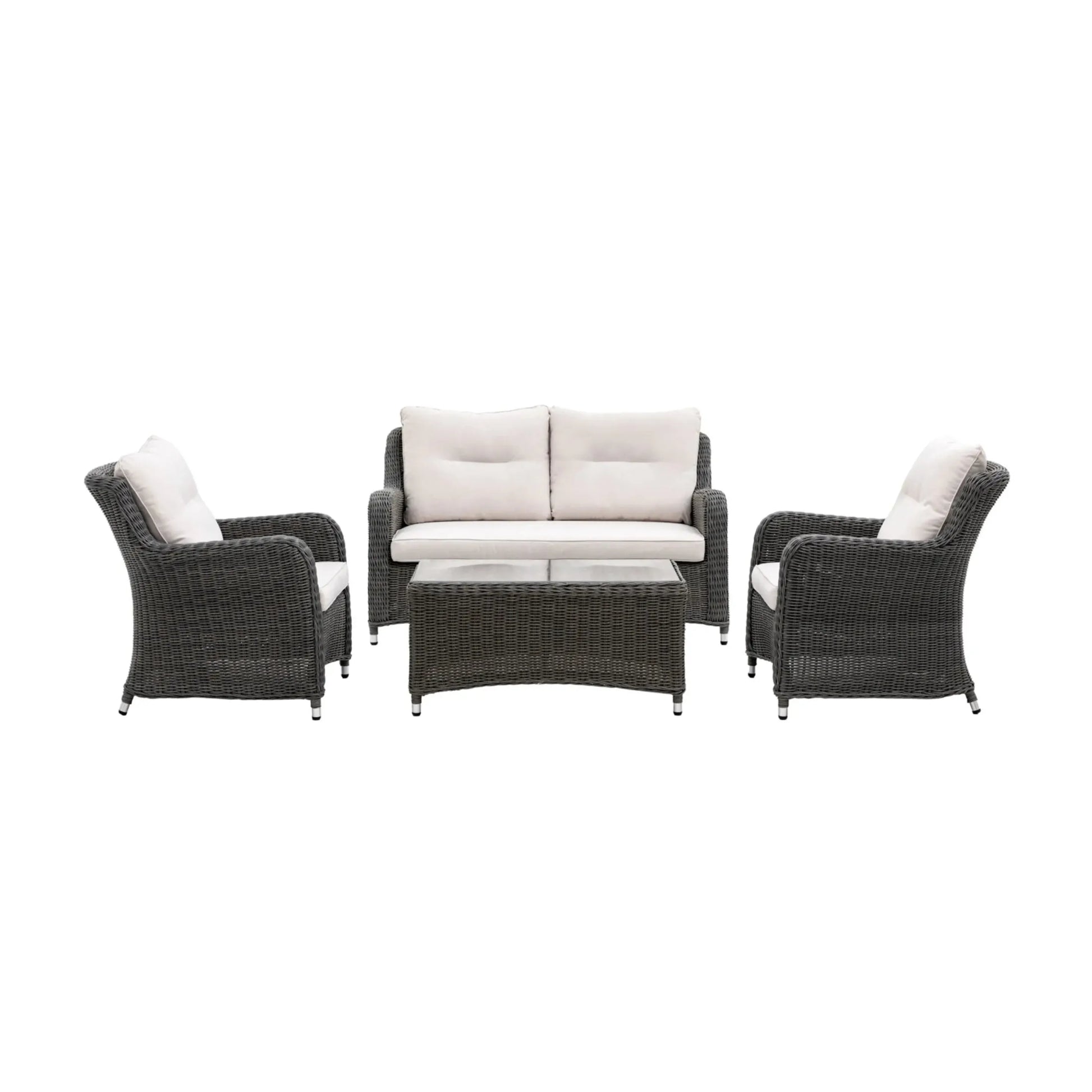 Dark PE Wicker Garden Lounge Sofa Set - The Farthing