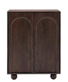 Dark Wood Arched Design 2 Door Cupboard - The Farthing