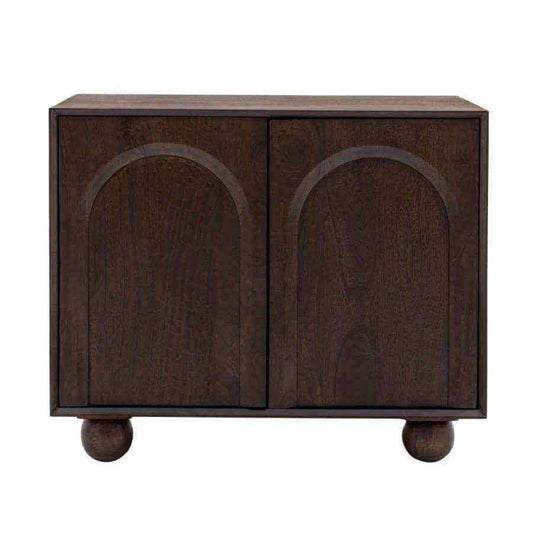 Dark Wood Arched Design 2 Door Sideboard - The Farthing