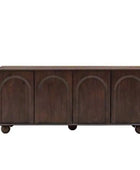 Dark Wood Arched Design 4 Door Sideboard - The Farthing