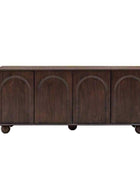 Dark Wood Arched Design 4 Door Sideboard - The Farthing