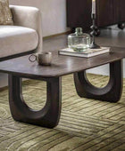 Dark Wood Arched Design Coffee Table - The Farthing