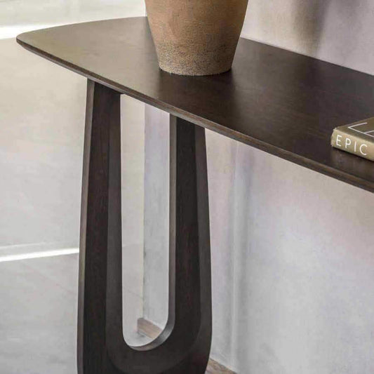 Dark Wood Arched Design Console Table - The Farthing