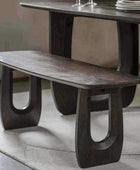 Dark Wood Arched Design Dining Bench - The Farthing