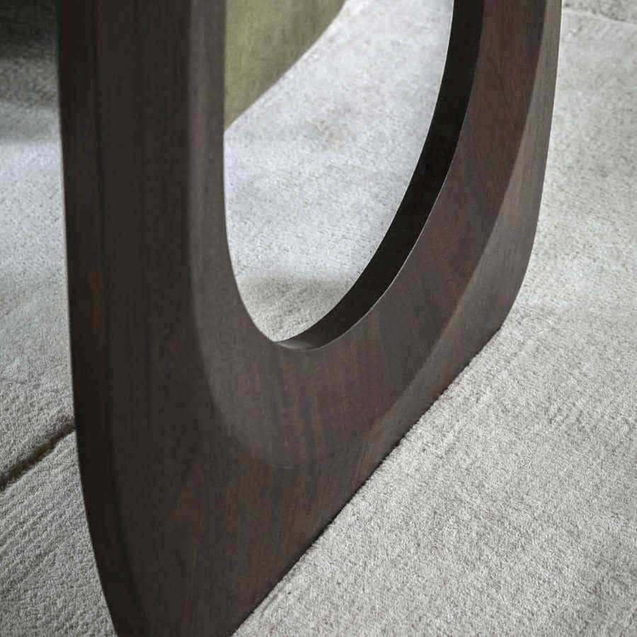Dark Wood Arched Design Dining Table - The Farthing