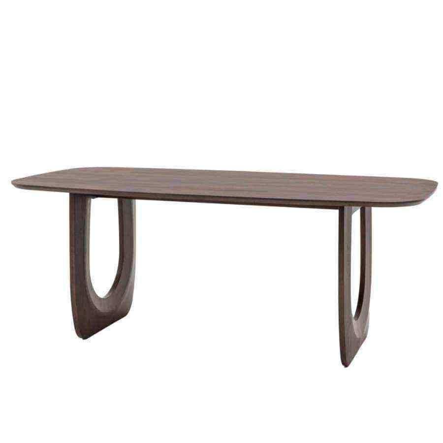 Dark Wood Arched Design Dining Table - The Farthing