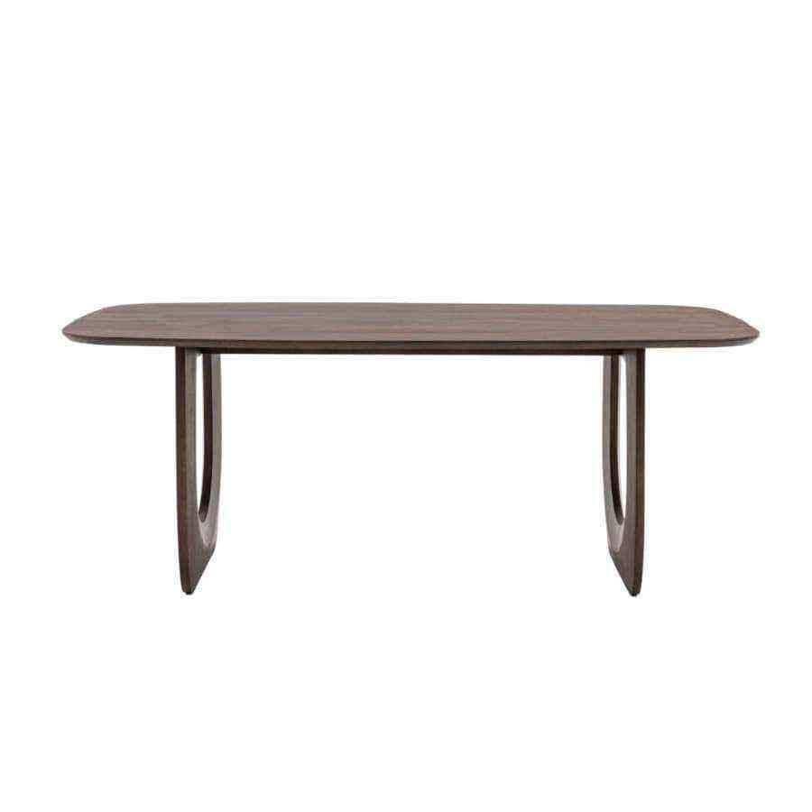 Dark Wood Arched Design Dining Table - The Farthing