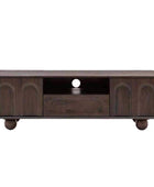 Dark Wood Arched Design Media Unit - The Farthing