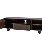 Dark Wood Arched Design Media Unit - The Farthing