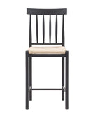 Dark Wood Woven Topped Hampstead Bar Stools - Pack of 2 - The Farthing