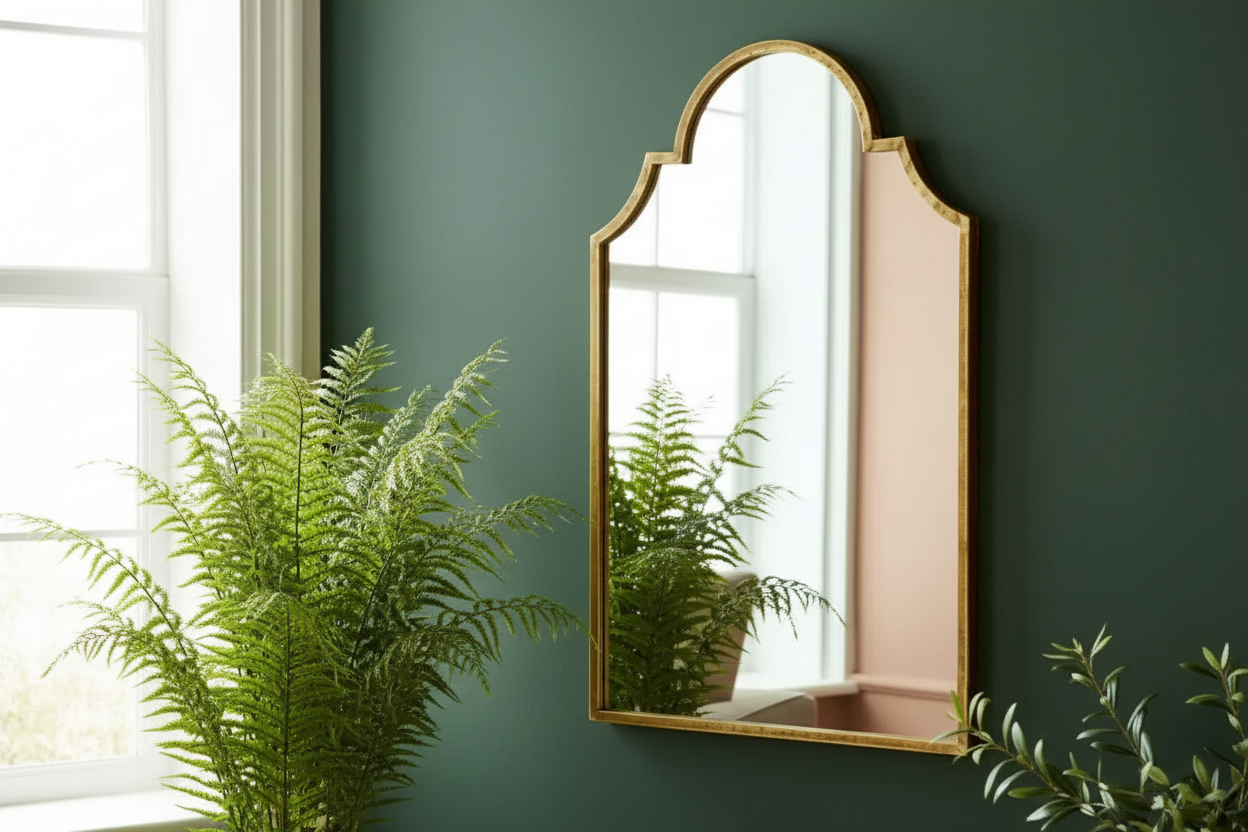 Distressed Gold Arched Top Portrait Mirror