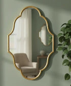 Decorative Distressed Gold Shaped Portrait Mirror